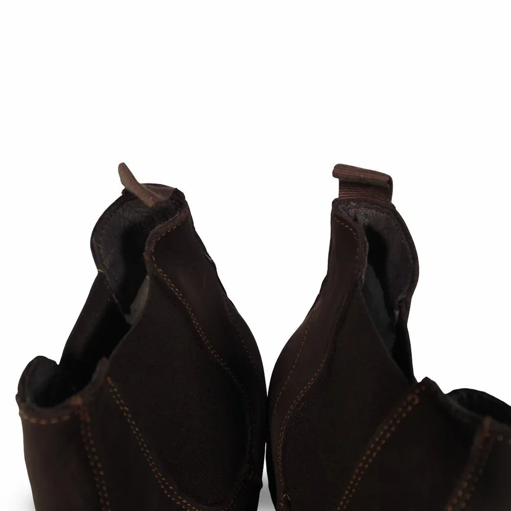Bos. & Co. Camden Sherpa Lined‎ Leather Chelsea Boots Men's 9/42 Dark Brown
